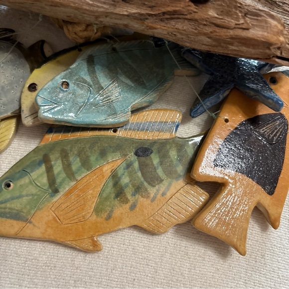 Tropical Pottery Fish, Driftwoods Design Hanging Wind Chime Outdoor/indoor - Picture 7 of 10